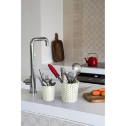 Curver My Style Large Round Plastic Storage Organiser - Vintage White - 1.6L -Home Style Sales 12806190 4704832992304757