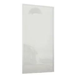 Loft Sliding Wardrobe Door Arctic White Glass With Silver Frame (W)914mm
