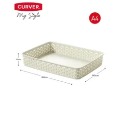 Curver My Style A4 Rectangular Plastic Storage Organiser - Vintage White -Home Style Sales 12807669 1174833168810459