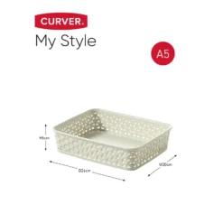 Curver My Style A5 Rectangular Plastic Storage Organiser - Vintage White -Home Style Sales 12807670 1554833169508136