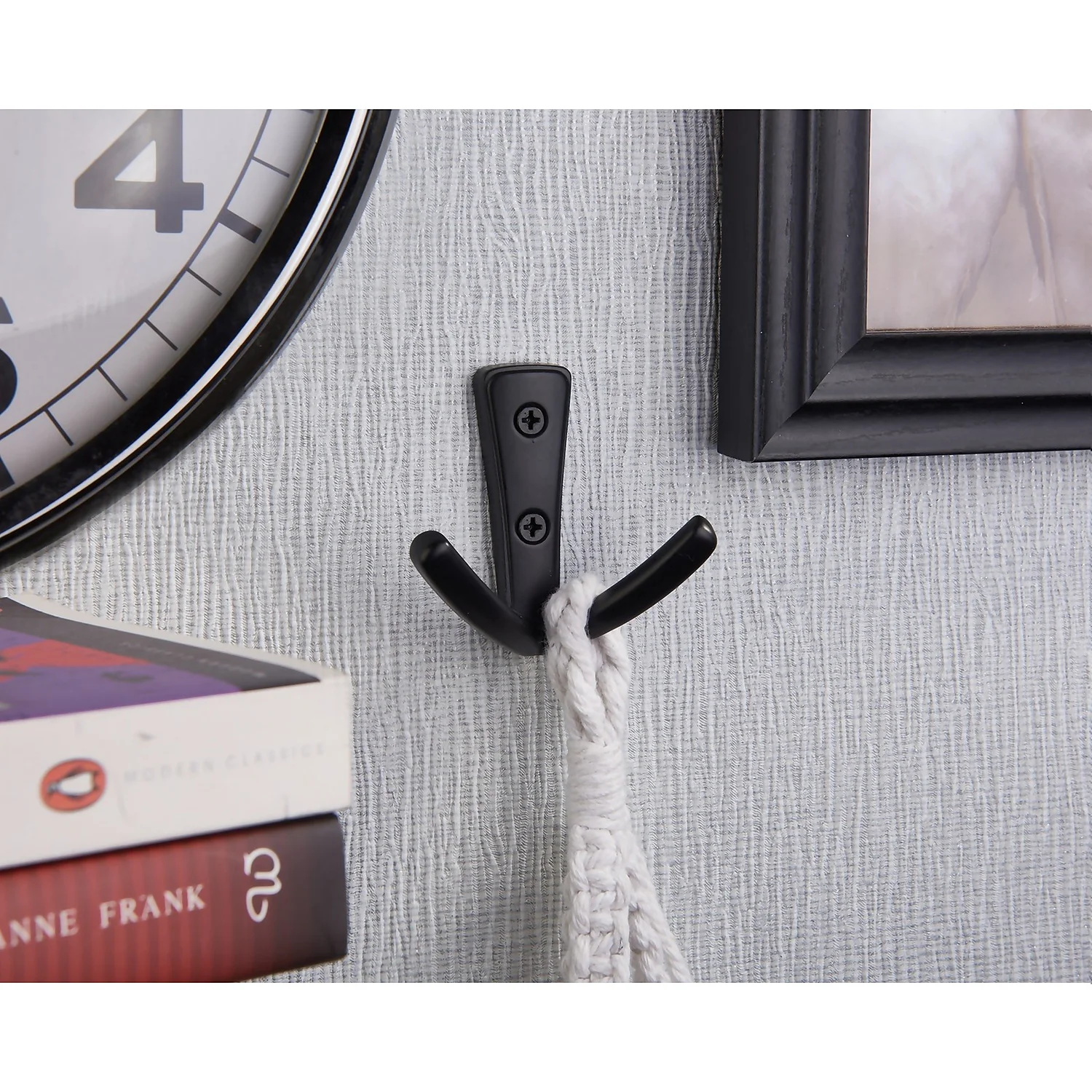 Modern Twin Hook - Matt Black 5 Modern Twin Hook - Matt Black - Image 3