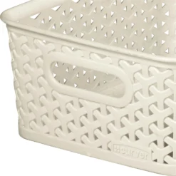 Curver My Style Small Rectangular Plastic Storage Basket - Vintage White - 4L -Home Style Sales 12809474 1134833220281357
