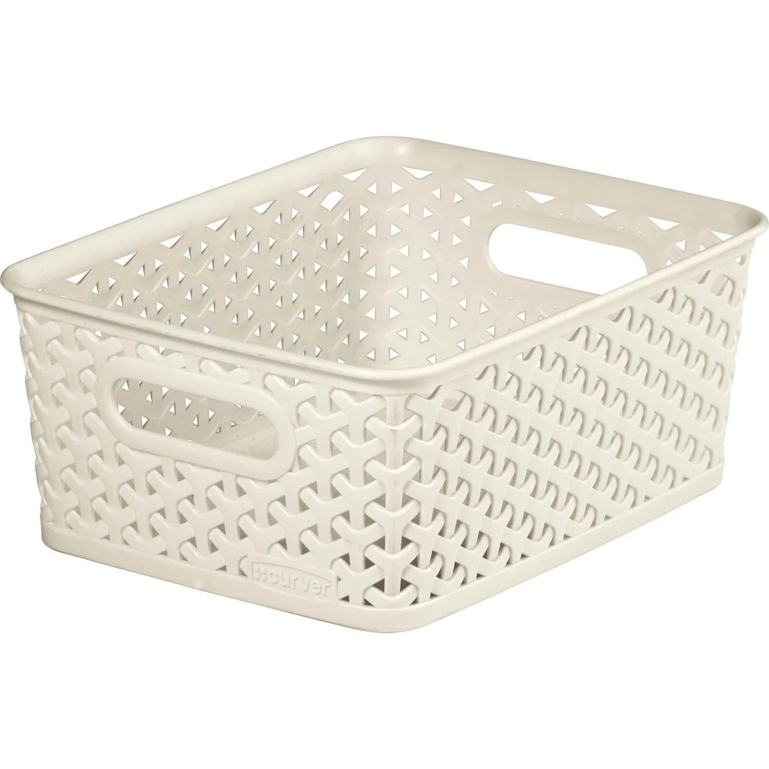 Curver My Style Medium Rectangular Plastic Storage Basket - Vintage White - 13L 3 Curver My Style Medium Rectangular Plastic Storage Basket - Vintage White - 13L