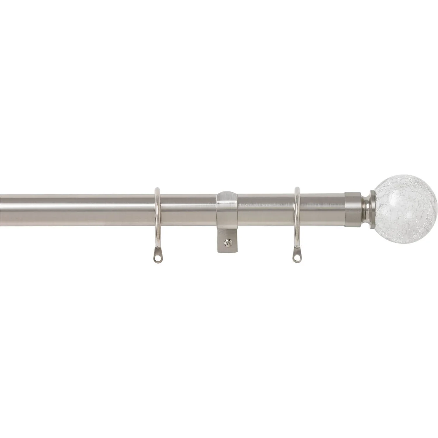 None Satin Steel 28mm Fixed Curtain Pole Crackle 1.2m 3 None Satin Steel 28mm Fixed Curtain Pole Crackle 1.2m