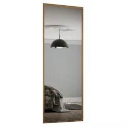 Classic Sliding Wardrobe Door Mirror With Oak Frame (W)914mm