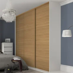 Linear Sliding Wardrobe Door 3 Panel Oak With Oak Frame (W)914mm -Home Style Sales 12811824 9354843066417293
