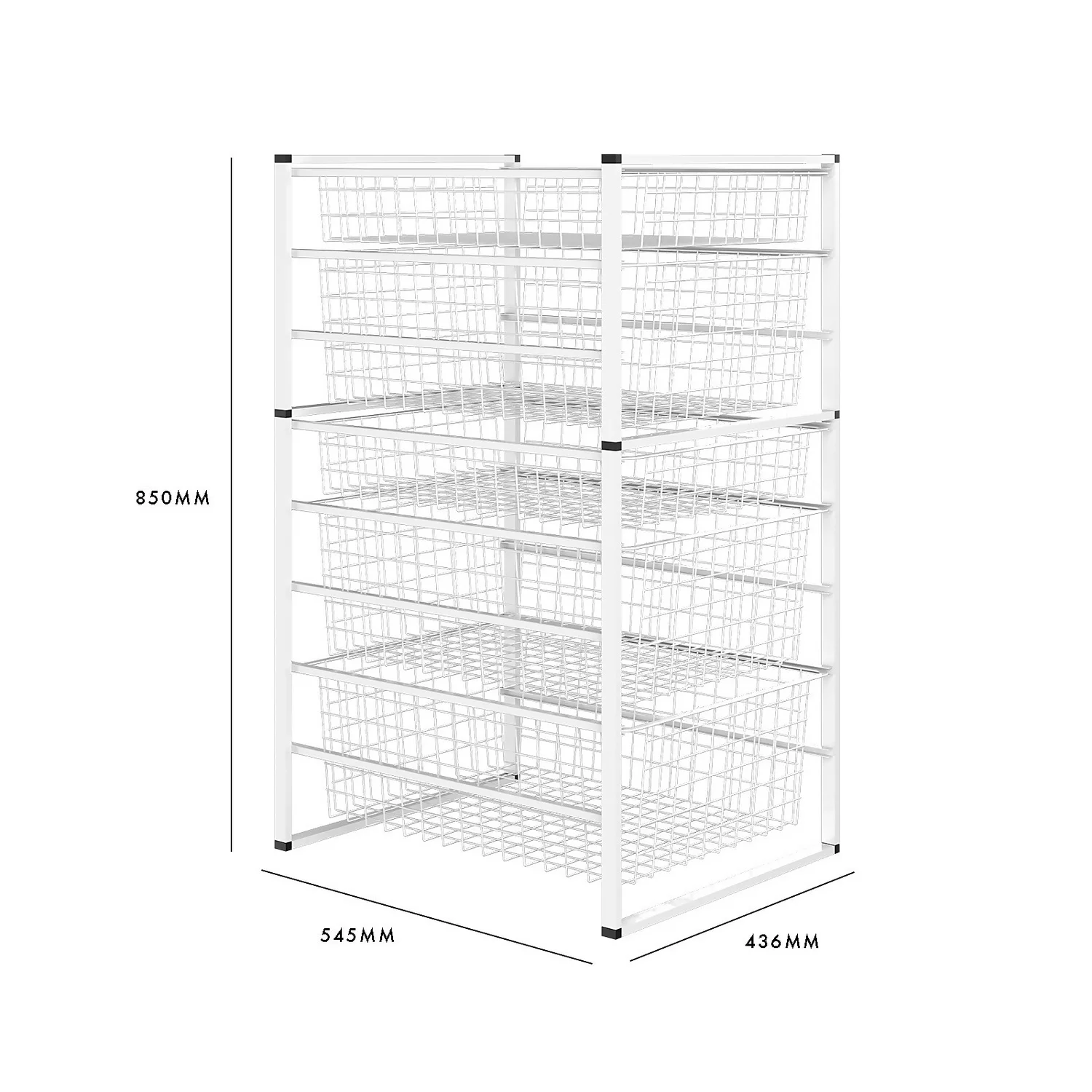 5 Wire Baskets Storage Tower 7 5 Wire Baskets Storage Tower - Image 5