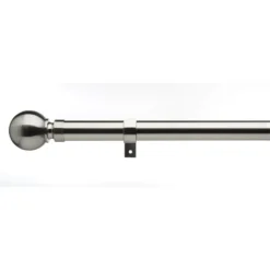 28mm Eyelet 1.2m Curtain Pole Satin Steel