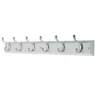 6 Coat Polished Chrome Hooks On White Stepped Board -Home Style Sales 12815060 5284845700219614