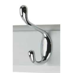 6 Coat Polished Chrome Hooks On White Stepped Board -Home Style Sales 12815060 7824964414443401