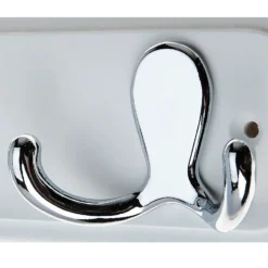 None White Hook Rail - Polished Chrome - 2 Hooks -Home Style Sales 12815090 1834846183274403