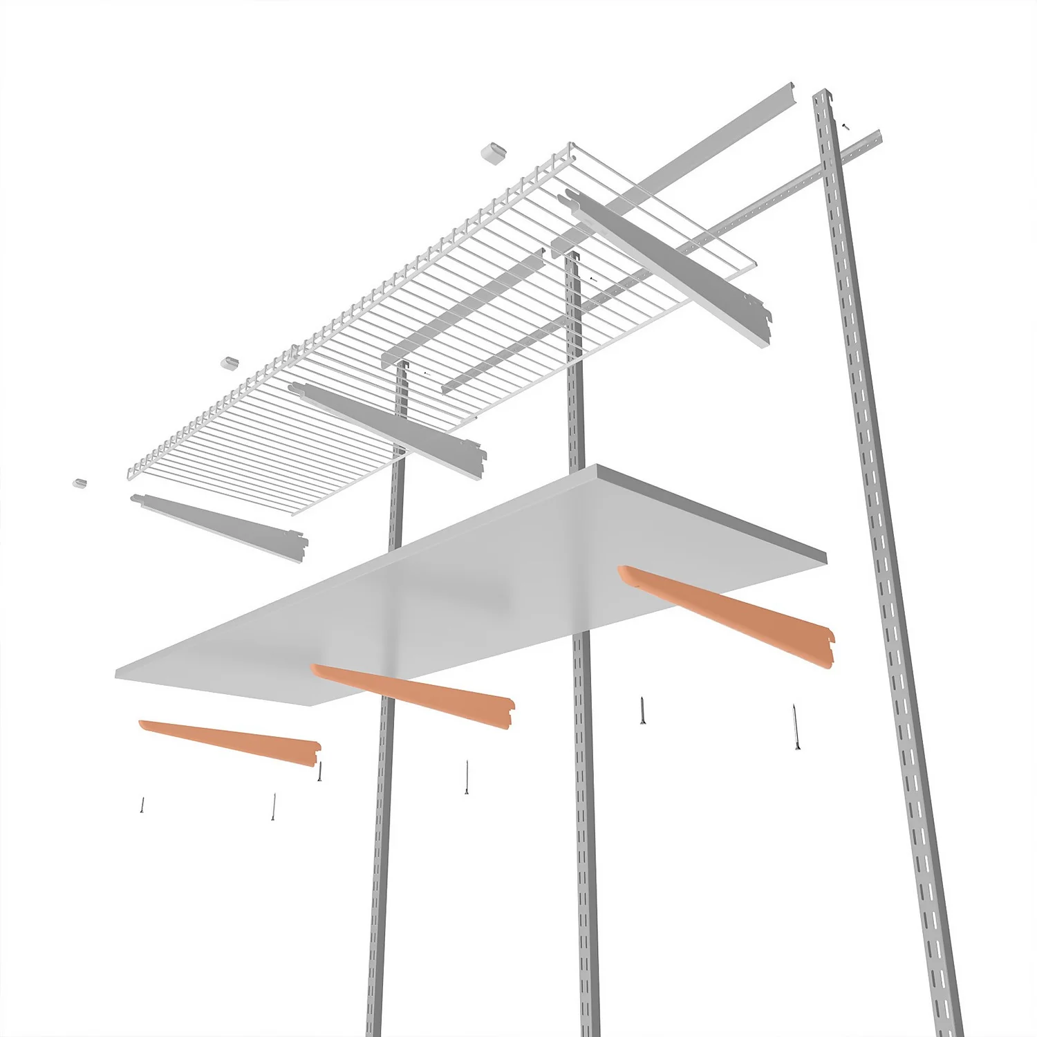 None Double Slot Bracket - White -220mm 5 None Double Slot Bracket - White -220mm - Image 3