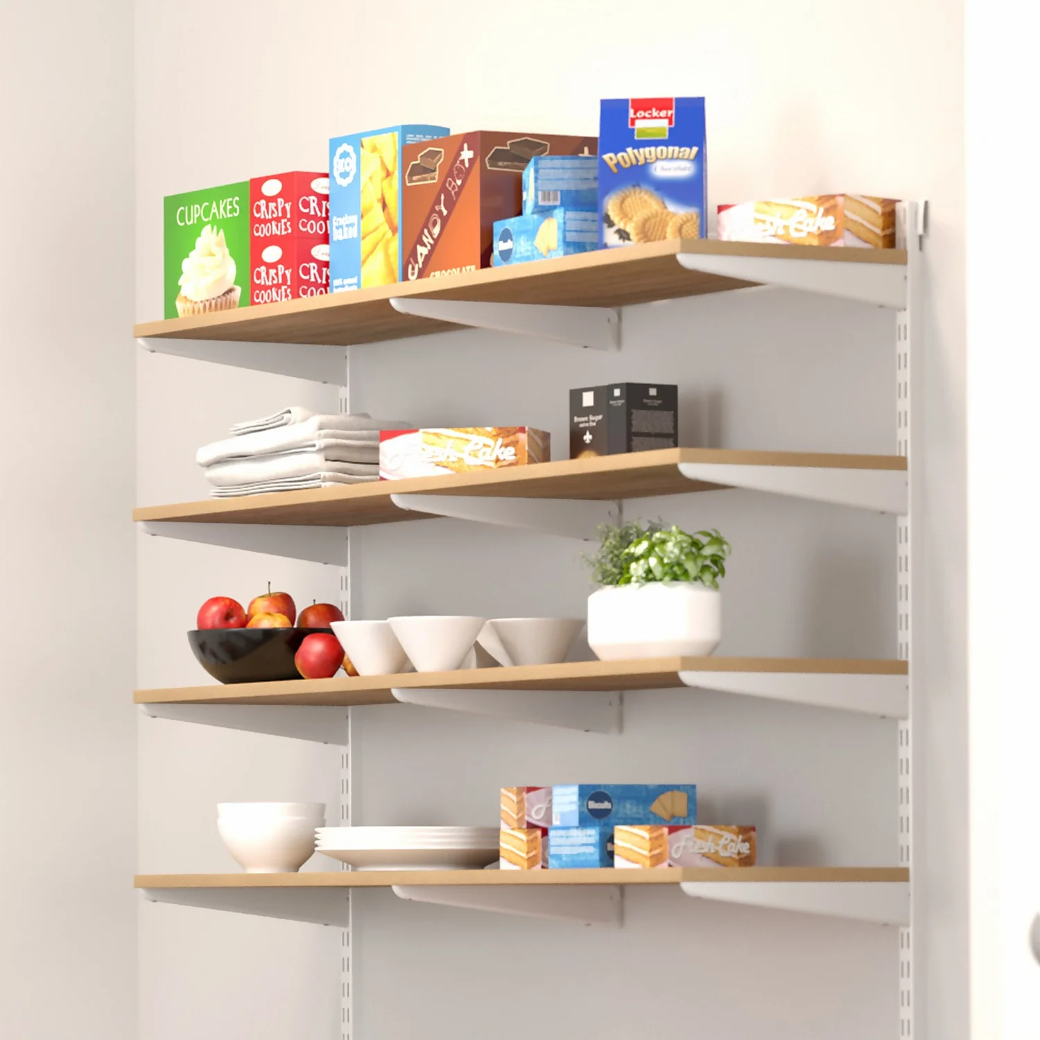 None Double Slot Bracket - White -470mm 4 None Double Slot Bracket - White -470mm - Image 2