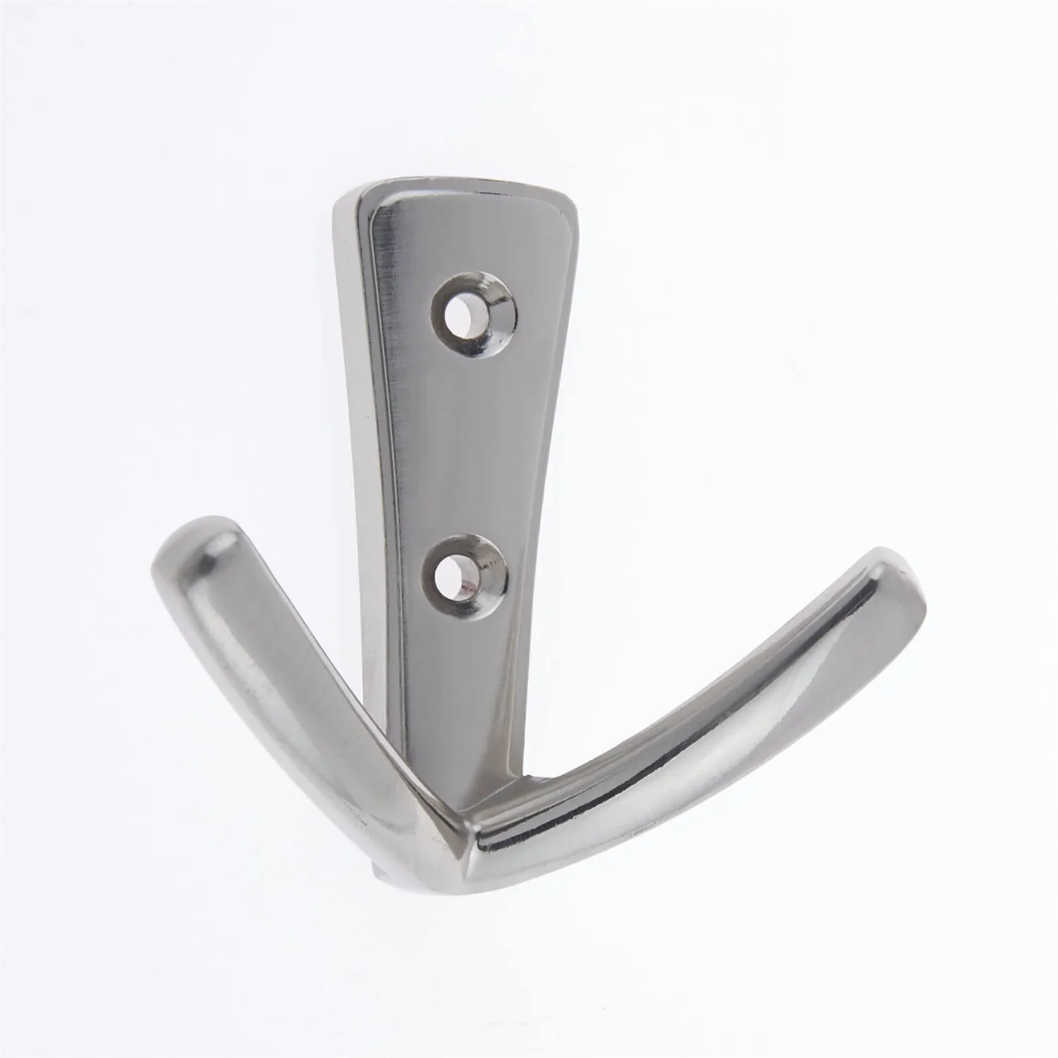 Modern Twin Hook - Satin Nickel 3 Modern Twin Hook - Satin Nickel