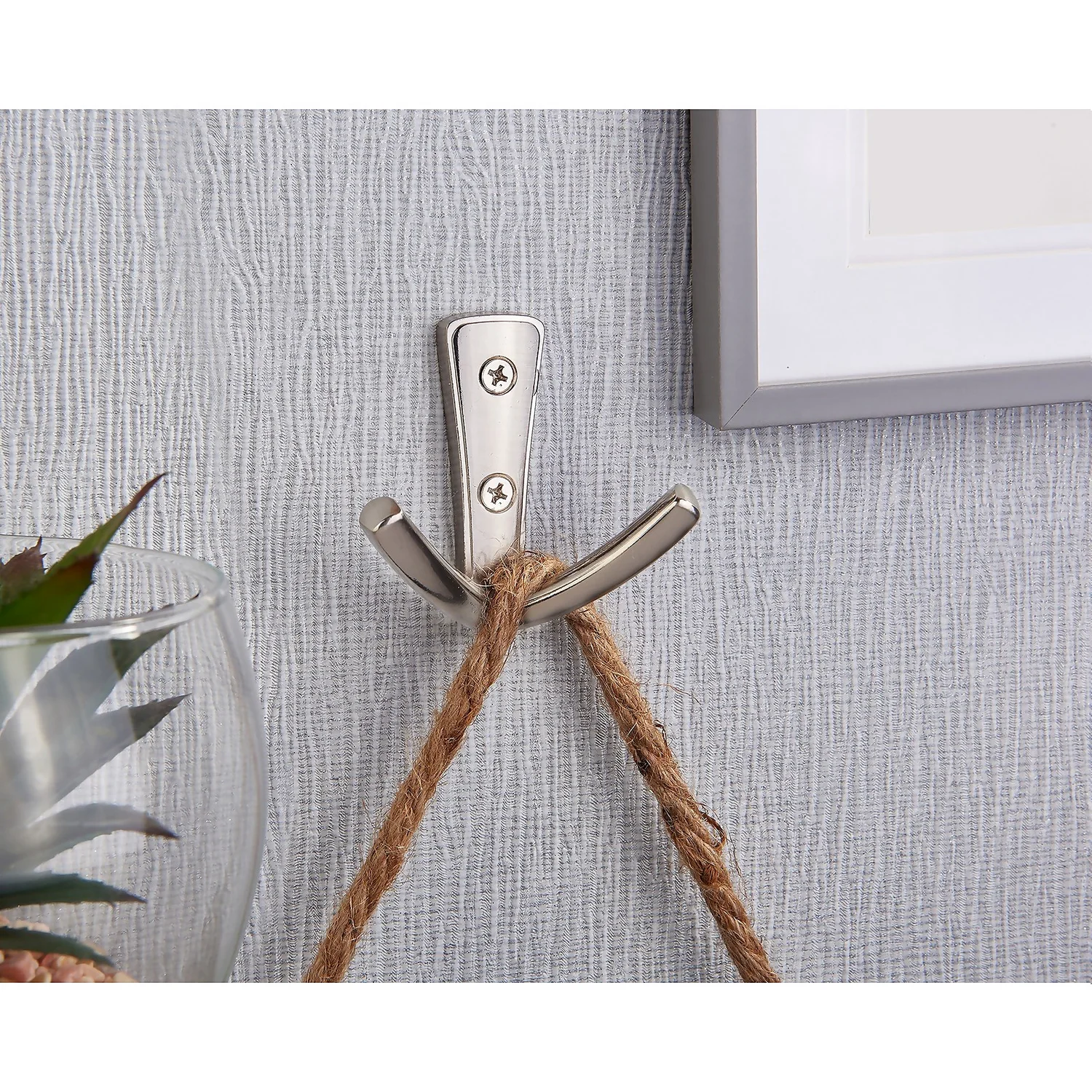 Modern Twin Hook - Satin Nickel 4 Modern Twin Hook - Satin Nickel - Image 2