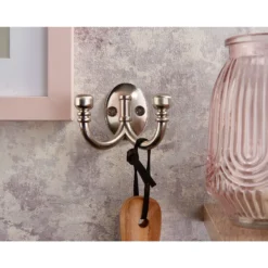Ball End Double Robe Hook - Satin Nickel -Home Style Sales 12817499 2584995165387276