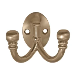 Ball End Double Robe Hook - Satin Nickel