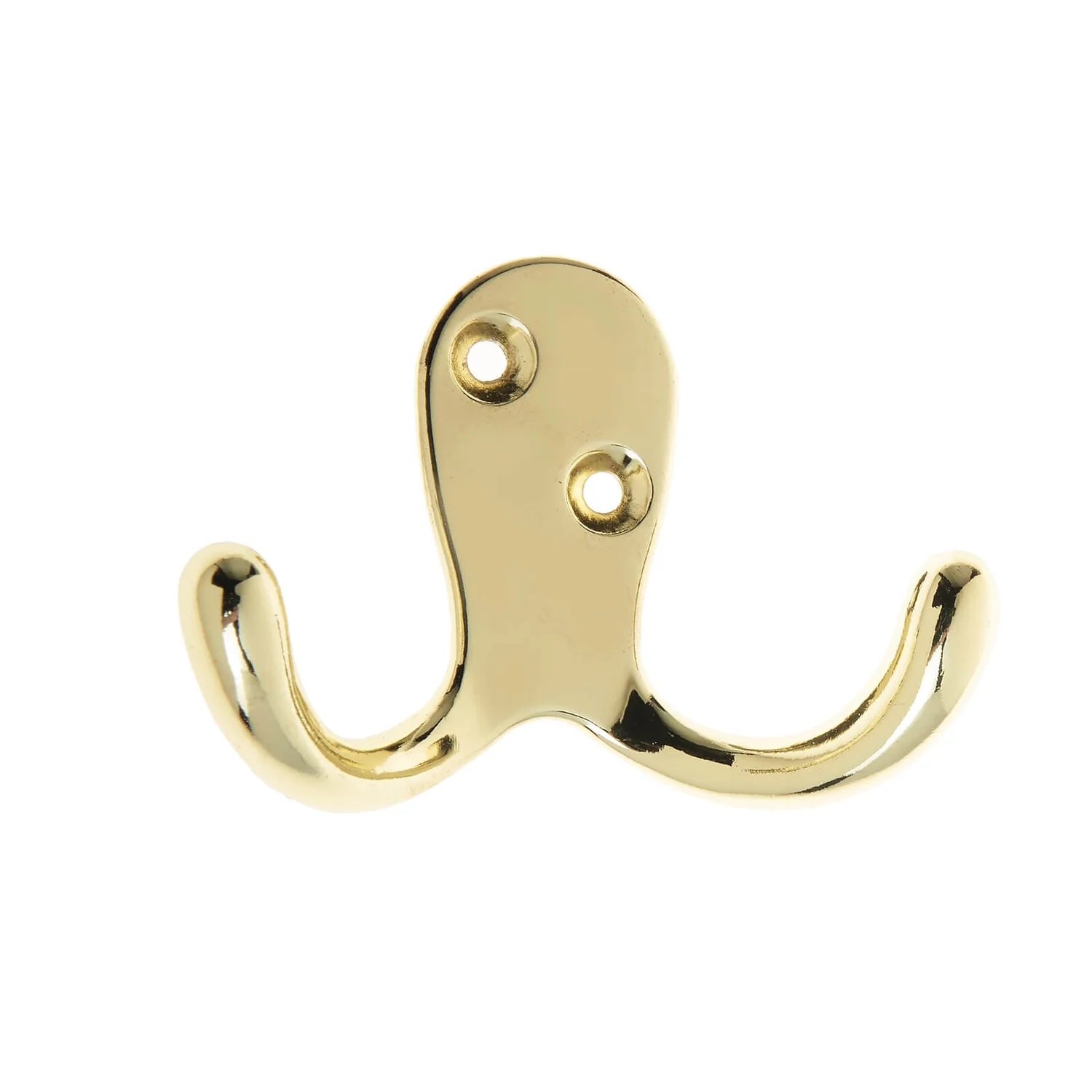 Basic Double Robe Hook - Polished Brass 3 Basic Double Robe Hook - Polished Brass