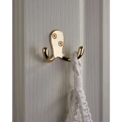 Basic Double Robe Hook - Polished Brass 5 Basic Double Robe Hook - Polished Brass -Home Style Sales 12817518 2094995165384951
