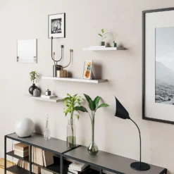 Floating Shelf - White Gloss - 1200 X 240 X 38mm -Home Style Sales 12817808 1334887326587497