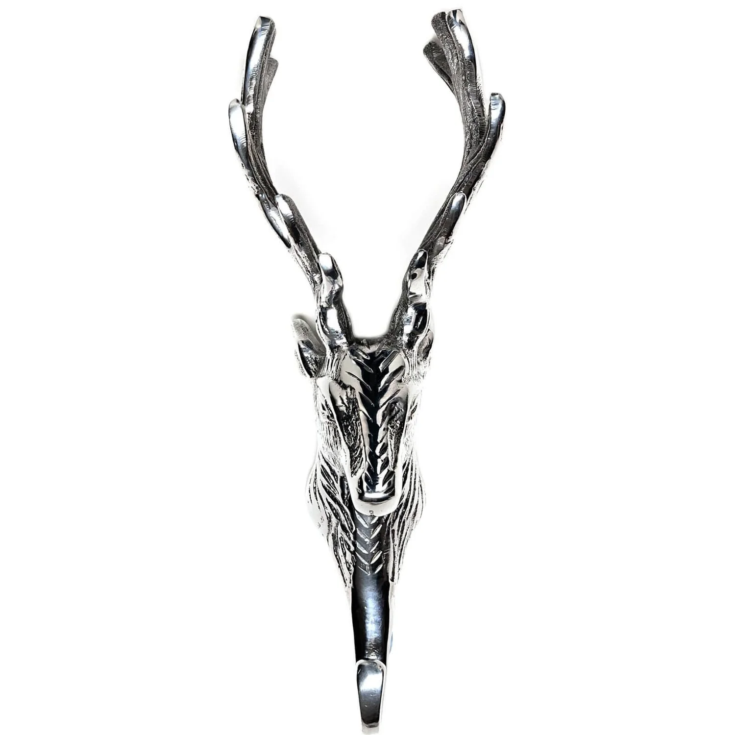 None Silver Finish Stag Head Coat Hook 4 None Silver Finish Stag Head Coat Hook - Image 2