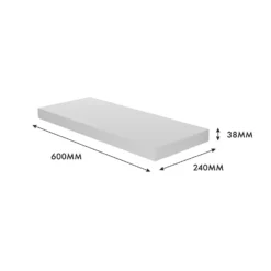 Floating Shelf - White Gloss - 600 X 240 X 38mm -Home Style Sales 12822023 1524976219095485
