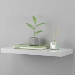 Floating Shelf - White Gloss - 600 X 240 X 38mm -Home Style Sales 12822023 1594876424034480