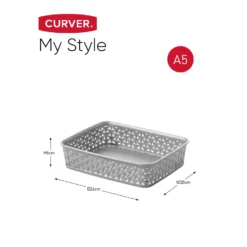 Curver My Style A5 Rectangular Plastic Storage Organiser - Grey -Home Style Sales 12823029 1054833226973628