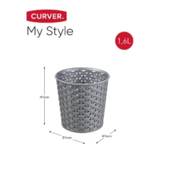 Curver My Style Large 1.6L Round Plastic Storage Organiser - Grey -Home Style Sales 12823035 1924833228242013