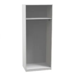 Fitted Bedroom Slab Double Wardrobe - White -Home Style Sales 12829174 1484915117685784