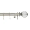Harrison Drape Decorative Flower Finial Curtain Pole - Satin Steel - 1.8m (28mm)
