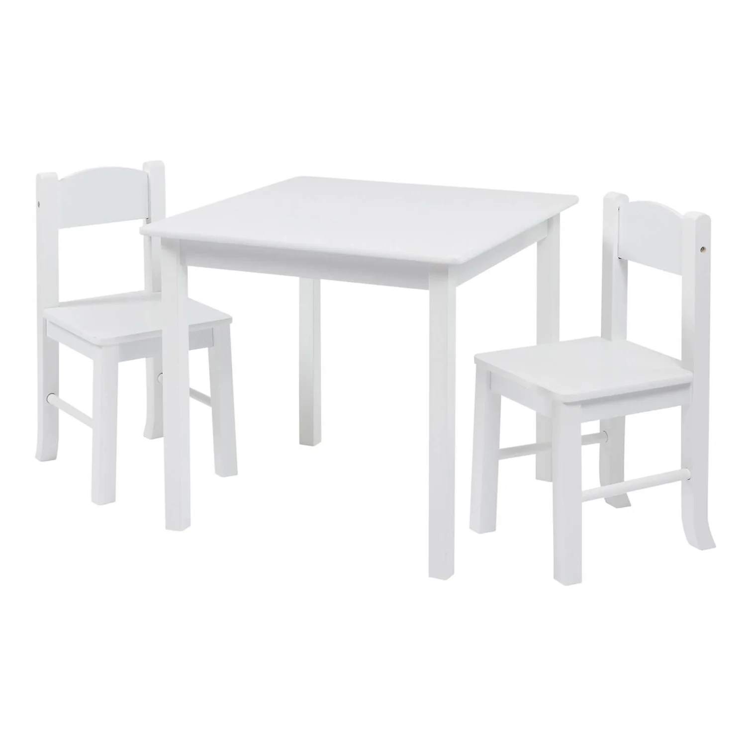 None Wooden Table And Chair Set - White 3 None Wooden Table And Chair Set - White