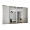 Shaker 4 Door Sliding Wardrobe Kit White Panel / Mirror With White Frame (W)2898 X (H)2260mm -Home Style Sales 12835174 5814831967613576