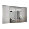 Shaker 4 Door Sliding Wardrobe Kit White Panel / Mirror With White Frame (W)2290 X (H)2260mm 1 Shaker 4 Door Sliding Wardrobe Kit White Panel / Mirror With White Frame (W)2290 X (H)2260mm -Home Style Sales 12835175 8904832136165006