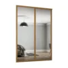 Shaker 2 Door Sliding Wardrobe Kit Mirror With Oak Frame (W)1449 X (H)2260mm -Home Style Sales 12835290 5734831967452392