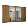 Shaker 4 Door Sliding Wardrobe Kit Oak Panel / Mirror With Oak Frame (W)2898 X (H)2260mm -Home Style Sales 12835308 1454831967940912