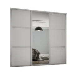 Shaker 3 Door Sliding Wardrobe Kit Cashmere Panel / Mirror (W)2592 X (H)2260mm