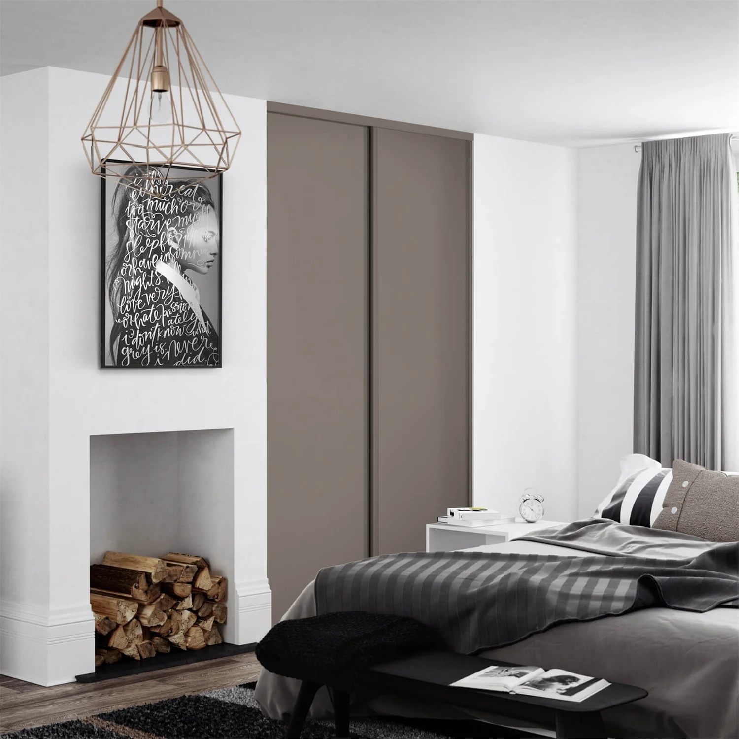 Classic 2 Door Sliding Wardrobe Kit Stone Grey Panel (W)1793 X (H)2260mm 4 Classic 2 Door Sliding Wardrobe Kit Stone Grey Panel (W)1793 X (H)2260mm - Image 2