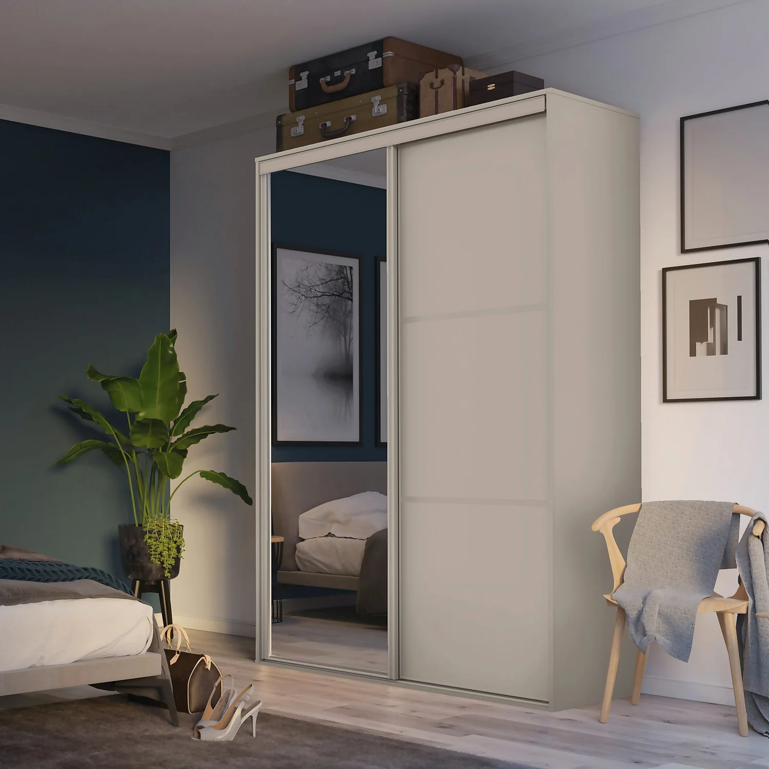 Cashmere Freestanding Sliding Wardrobe With Interiors (W)1530mm 4 Cashmere Freestanding Sliding Wardrobe With Interiors (W)1530mm - Image 2