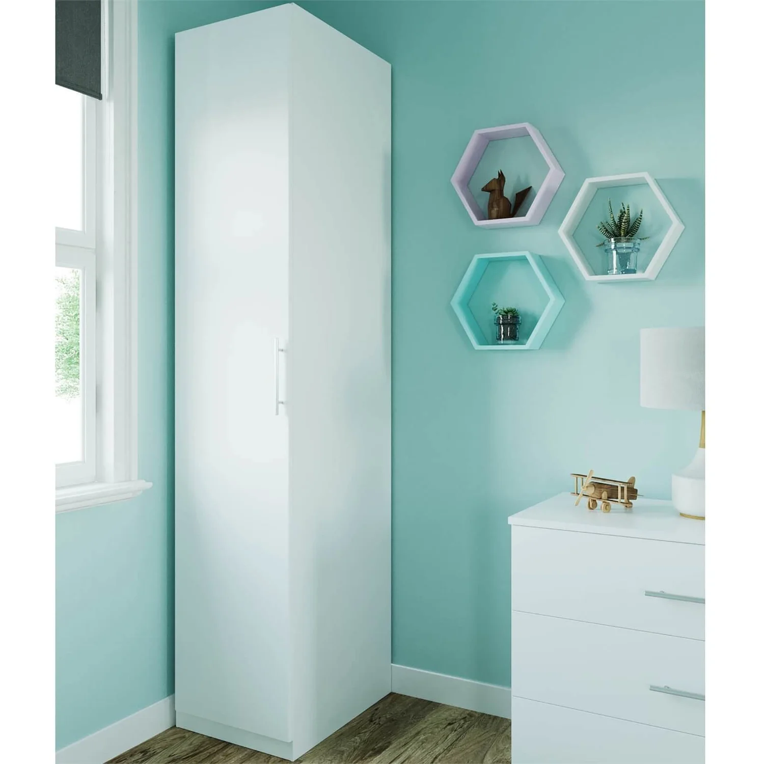 Fitted Bedroom Slab Single Wardrobe - White 3 Fitted Bedroom Slab Single Wardrobe - White