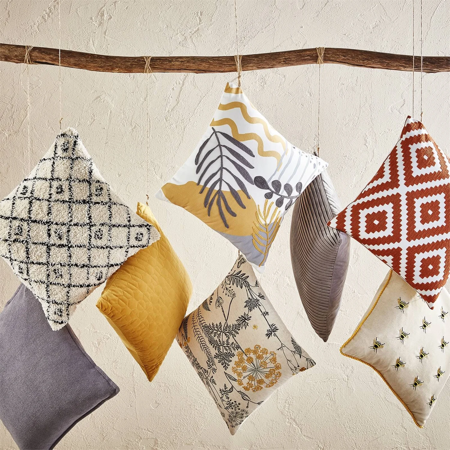 None Folded Velvet Cushion - Grey 6 None Folded Velvet Cushion - Grey - Image 4