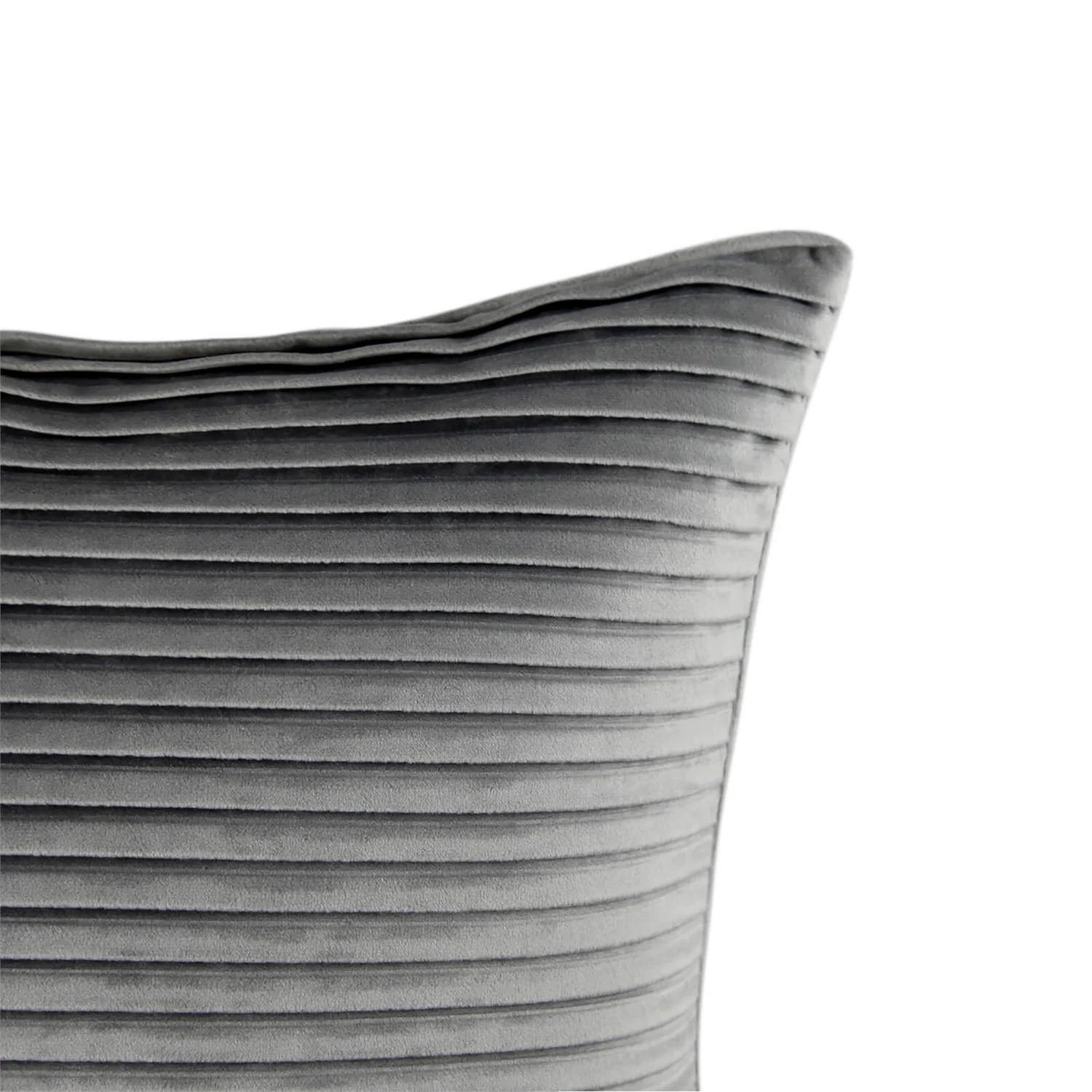 None Folded Velvet Cushion - Grey 4 None Folded Velvet Cushion - Grey - Image 2