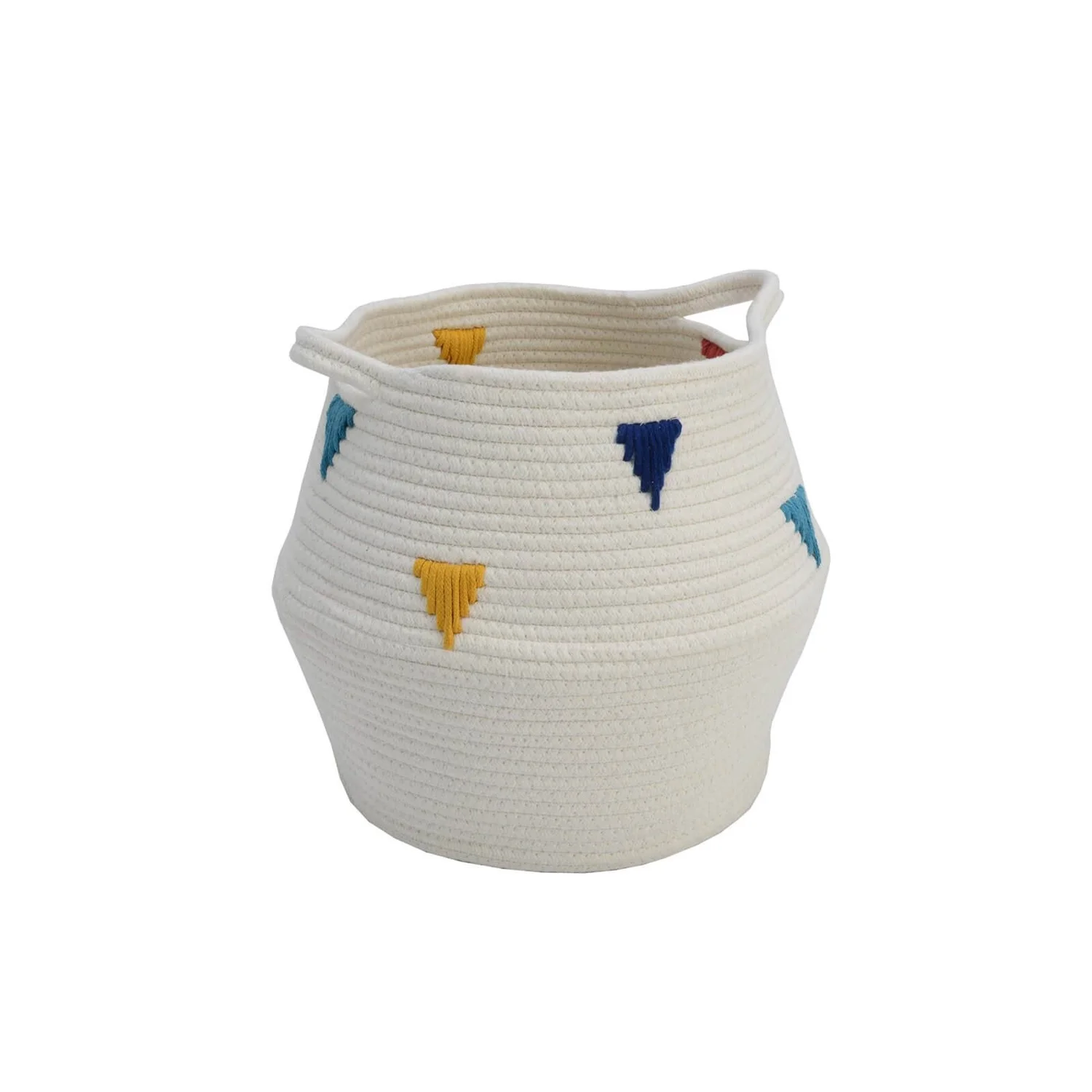 Cotton Rope Basket With Triangle Design 3 Cotton Rope Basket With Triangle Design