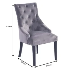 Annabelle Velvet Dining Chairs - Set Of 2 - Grey 17 Annabelle Velvet Dining Chairs - Set Of 2 - Grey -Home Style Sales 12838750 2044904215314738