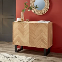 Skelby Herringbone Oak Sideboard -Home Style Sales 12838834 4064832959947609
