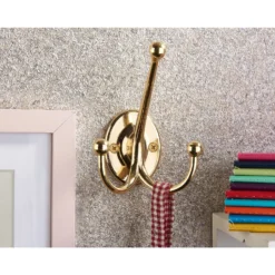 Oval Tri Hook - Polished Brass 11 Oval Tri Hook - Polished Brass -Home Style Sales 12839028 1544995165993978