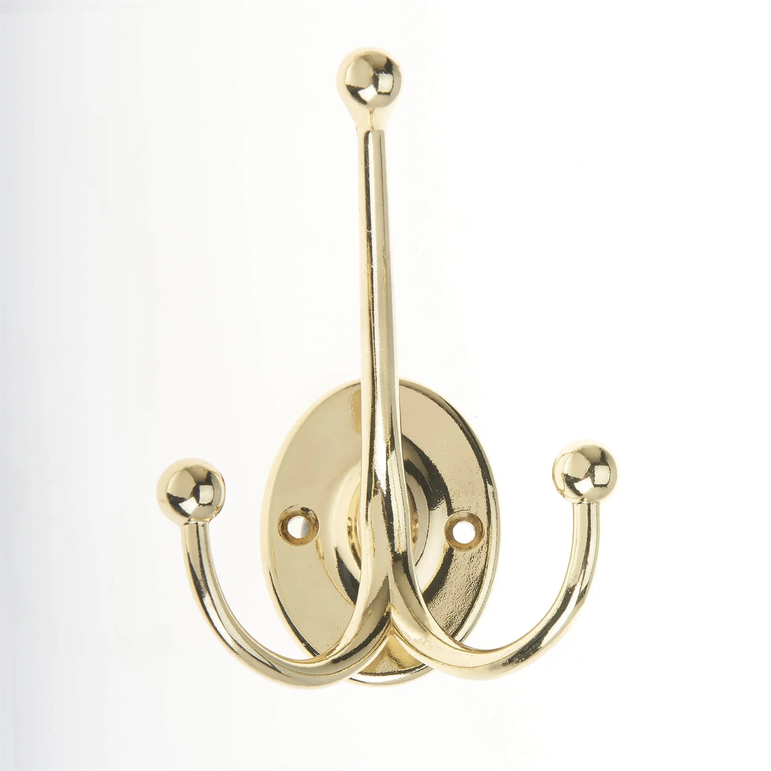 Oval Tri Hook - Polished Brass 4 Oval Tri Hook - Polished Brass - Image 2
