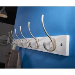 6 Victorian Satin Nickel Hooks On White Bloc Board 8 6 Victorian Satin Nickel Hooks On White Bloc Board -Home Style Sales 12839295 1194845858610089