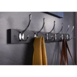 6 Victorian Chrome Hooks On Black Bloc Board -Home Style Sales 12839305 2694845858895059