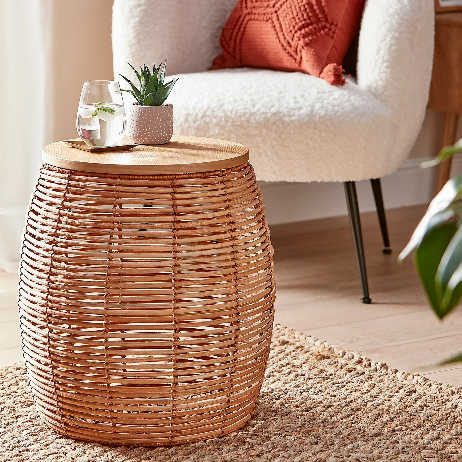 Rey Rattan Storage Side Table 4 Rey Rattan Storage Side Table - Image 2